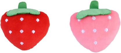 YXQ 2PCS Strawberry Dog Toy Pet Interactive Chew Toy Big Red and Pink Pet Plush for Dog Teething and Playing and Chewing
