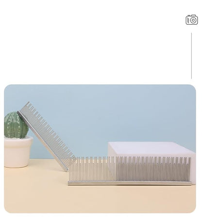 7.5 Inches Metal Dog Combs With Rounded Ends Stainless Steel Teeth,Cat Comb For Removing Tangles And Knots,Professional Grooming Tool For Long And Short Haired Dog, Cat And Other Pets (7.5 Inches)
