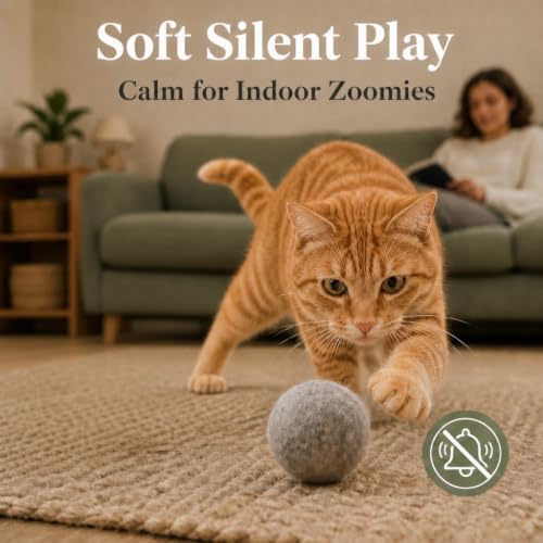 Wool Cat Toys, Felt Toy Balls, Gray, 6PCS - Image 4