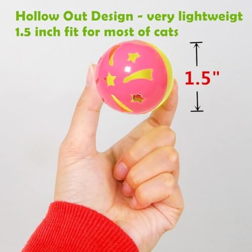 Cat Jingle Balls Toys 20Pcs 10 Styles 1.5" Plastic with Bells - Indoor Kitten Rattle Toy, Gift Box for Safe Play, Training & Interactive Fun - Image 3