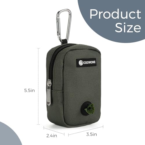 Dog Treat Pouch for Training, Portable Dog Walking Bag Built in Poop Dispenser, Pocket Sized Pet Pouches, Doggie Puppy Snack Rewards Bag,Treat Carrier Holder with Clip (Army Green) - Image 5