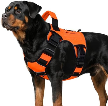WINGOIN Orange Tactical Dog Harness for Large Dogs,No Pull Dog Harnesses by WINGOIN