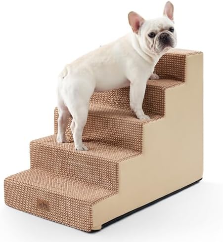 COZY KISS Dog Stairs for Small Dogs, 5 Step Pet Stairs for Beds & Couches by COZYKISS