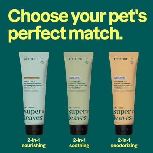 Attitude 2-in-1 Pet Shampoo and Conditioner, Dog & Puppy Shampoo with Green Tea for Deodorizing, Gentle Cleansing Grooming Wash, Vegan, Coco Breeze Scent, 8 Fl Oz - Image 6