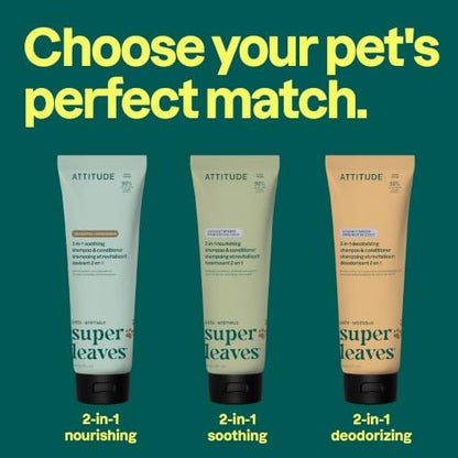 Attitude 2-in-1 Pet Shampoo and Conditioner, Dog & Puppy Shampoo with Green Tea for Deodorizing, Gentle Cleansing Grooming Wash, Vegan, Coco Breeze Scent, 8 Fl Oz - Image 6