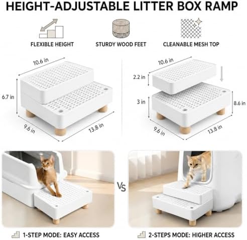 Cat Litter Box Ramp, 2-Step Automatic Litter Box Step Stool - Image 3