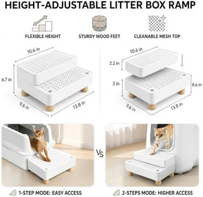 Cat Litter Box Ramp, 2-Step Automatic Litter Box Step Stool - Image 3