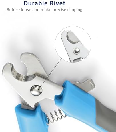 WePet Pet Nail Clippers U07.3, Professional Claw Trimmer, Scissor for Cats, Dogs, Puppies, Kittens, Hamsters, Rabbits and Small Animals, Sharp, Safe, M, Grey/Blue - Image 6