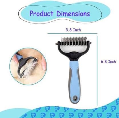 Double-Sided Pet Grooming Tool Undercoat Rake for Dogs and Cats - Professional Dematting Brush, Shedding Comb, Mat Remover, Deshedding, Safe Detangler, Fur Maintenance, Long-Haired Pets - Image 7