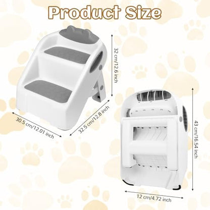 Dual Step Cat Ramp for Litterbox, Stable Cat Steps for Litter Box Easy to Clean, Automatic Cats Litter Steps Litter Box Step with Non-Slip Rubber Feet, Litter Box Ramp Pet Steps for Cats Small Older - Image 2