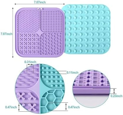 Dog, cat Silicone Food Grade Licking mat Slow Feeder Great for Yogurt,Peanut Butter Cold Smear Treats (Yellow, Medium) - Image 4
