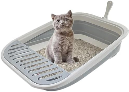 Collapsible Kitten Litter Box Low Entry Small Cat Litter Box M by chuyouan