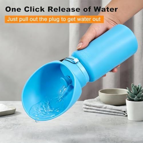 Dog Water Bottle, Silicone Foldable Pet Water Bottle, 550ml (18.6oz), Grey - Image 6