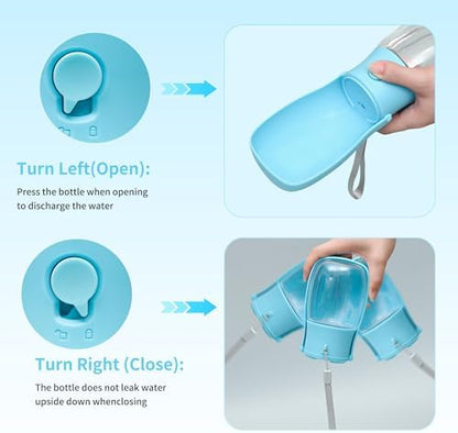Portable Dog Water Bottle 10oz Blue - Image 4