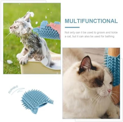 Milisten Cat Corner Self Massager Brush Silicone Pet Grooming Tool for Indoor Cats with Soft Bristles for Loose Hair Removal and Comfortable Massage on Walls and Furniture Corners - Image 5