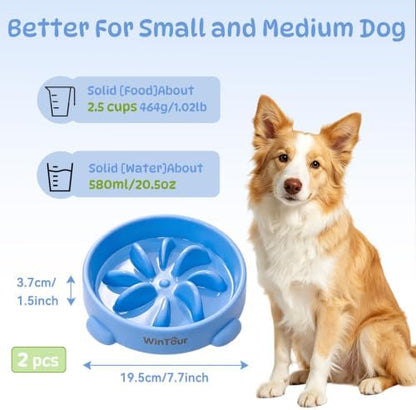 WinTour 2 Pack Slow Feeder Dog Bowls, BPA Free, Medium & Small Dog Bowls - Image 3