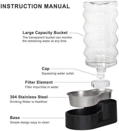 RIZZARI 9L Filtered Dog Water Dispenser: Large Capacity Multi Pet Solution - Image 3