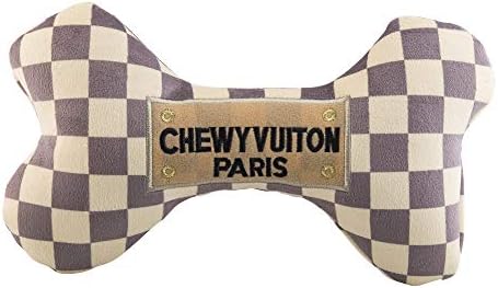 Haute Diggity Dog Chewy Vuiton Bone Plush Dog Toy, Designer Parody Toy by HauteDiggityDog