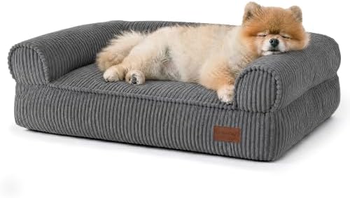 FUKUMARU Dog Couch Bed, Corduroy Cozy Cat Bed, Waterproof, Washable Cover by FUKUMARU