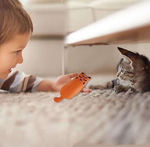 Soft Indoor Cat Toys Self Play Interactive Pillows Catnip Filled 5PCS Plush Kitten Teething Set Cute Kitty Chew Bite Resistant Cartoon Mouse Pet Supplies Gifts - Image 4