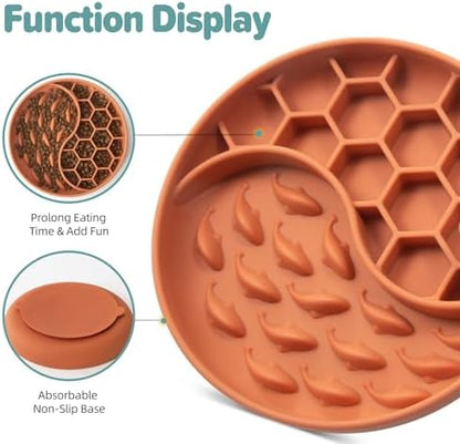 Slow Feeder Dog Bowl, Pet Puzzle Dish w/Suction Cup, Small Medium - Image 3