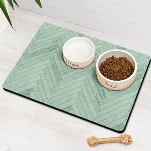Dog Food Mats for Floors Absorbent, Pet Cat Food Mat - Quick Dry Dog Bowl Mats for Food and Water, Eco-Friendly Boho Pet Supplies by Ayiashiab
