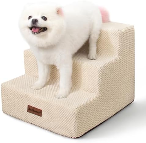Aodisman Dog Stairs for Small Dogs & Cats,3-Step Pet Steps for Couch & Bed by AODISMAN