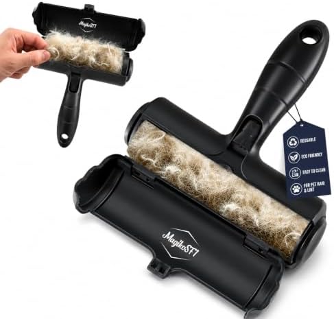 Pet Hair Remover Roller Reusable Lint Roller for Dog & Cat Hair – Fur Remover for Couch, Furniture, Carpet, Car Seats & Clothes – Portable Manual Pet Hair Cleaning Brush (Black) by MagikoSFITopBrandofsandal
