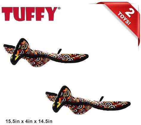 TUFFY - World's Tuffest Soft Dog Toy - Desert - Multiple Layers. Made Durable, Strong & Tough. Interactive Play (Tug, Toss & Fetch). Machine Washable & Floats (Vulture, Large 2 Pack)