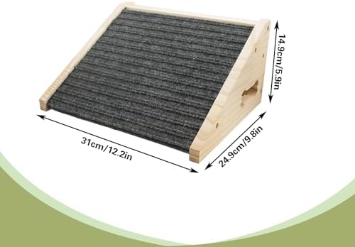 Dog Ramp for Stairs, Anti-Slip Pet Steps for Small Dogs, Wooden Low-Angled Pet Ramps with Carpet Surface, Steps and Stairs Assist for Injured & Aged Pets (1pc) - Image 2