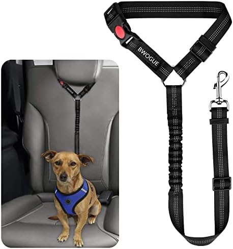 BWOGUE Dog Seat Belt for Car, Headrest Restraint Bungee Lead, Black by BWOGUEPetHome