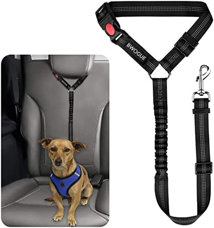 BWOGUE Dog Seat Belt for Car, Headrest Restraint Bungee Lead, Black by BWOGUEPetHome