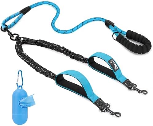 Lukovee Double Dog Leash, Reflective Heavy Duty Lead, No Tangle by Lukovee