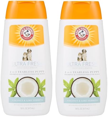 Arm & Hammer Tearless Puppy Shampoo, Coconut Lime Verbena, 16 Fl Oz, 2-Pk by ArmHammer