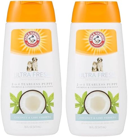 Arm & Hammer Tearless Puppy Shampoo, Coconut Lime Verbena, 16 Fl Oz, 2-Pk by ArmHammer