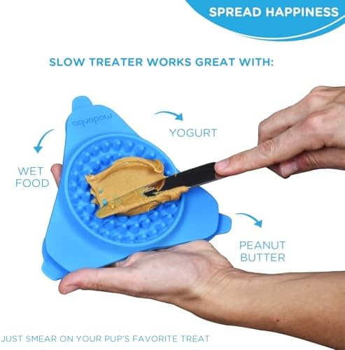 Aquapaw Dog Licking Mat - Suction Slow Feeder & Feeding Mat - Bath Toy Dispenser for Dog Bath Toys & Grooming Treats - Grooming Lick Pad for Peanut Butter Treat & Shower Snack Holder - Blue - Image 6