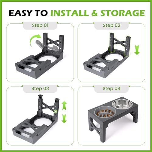 Elevated Dog Bowls with 5 Adjustable Heights Stand - Image 7