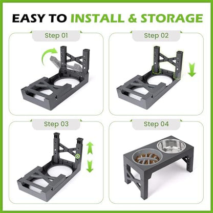 Elevated Dog Bowls with 5 Adjustable Heights Stand - Image 7