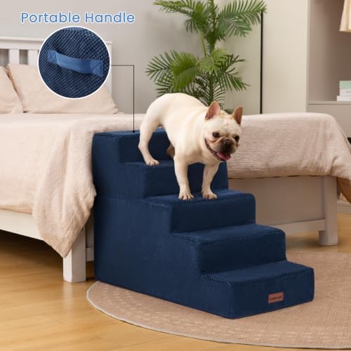 Aodisman Dog Stairs for High Beds 22.6" H, 5-Step Pet Steps for Small Dogs - Image 4