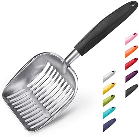 WePet Cat Litter Scoop, Aluminum Alloy Sifter, Kitty Metal Scooper, Deep Shovel, Long Handle, Poop Sifting, Kitten Pooper Lifter, Durable, Heavy Duty, for Litter Box by WePet