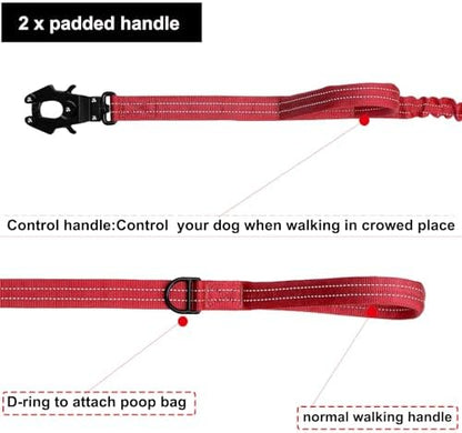 ICEFANG Tactical Dog Leash with Quick-Release Metal Clasp,Bungee-Dog Lead - Image 4