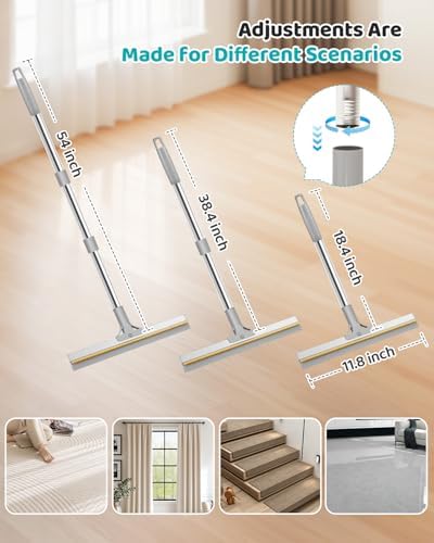 Pet Hair Remover for Carpet, 54 Inch Adjustable Long Handle Carpet Rake for Pet Hair Removal, 3 Piece Dog Hair Carpet Rake and Carpet Scraper Tool for Rugs, Couch, Stairs, Furniture - Image 4