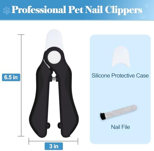 Swihauk Heavy Duty Dog Nail Clippers and Trimmers, Professional Pet Nail Clippers with Nail File for Dogs Cats Small Animal, Claw Clippers with Safety Guard to Prevent Over-Cutting, Black - Image 2