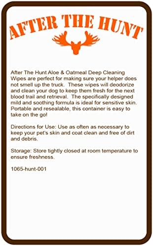 After The Hunt Grooming & Mud Dog Cleaning Wipes with Aloe & Oatmeal - 60 XL Wipes - Image 2