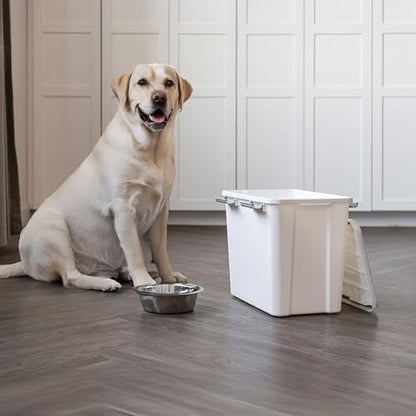 IRIS USA Dog Food Storage Container, Up to 30 lbs, White, Made in USA - Image 2