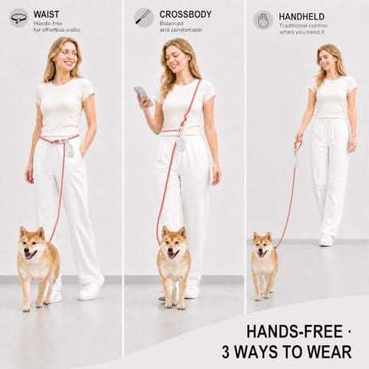 Hands-Free Dog Leash, 4.3-7.5 FT Waterproof Lead, Gray&Orange - Image 4