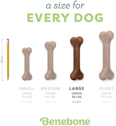 Benebone Bone Dog Chew Toy for Aggressive Chewers, Real Bacon, Large - Image 4
