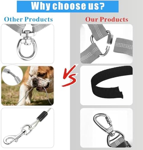 Idepet Dog Seat Belt for Car Stainless Steel 3 in 1 Dog Seatbelt Grey - Image 5