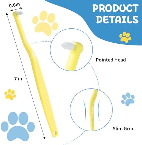 E.M&S.T by Emmeliestella Small Dog & Cat Toothbrush Horizontal Head, Cat Dental Care, Dog Tooth Brush, Oral Hygiene, Easy Handle, Deep Clean, Soft Bristles, Multi-Angle, Pointed Toothbrush, 3PCS - Image 6