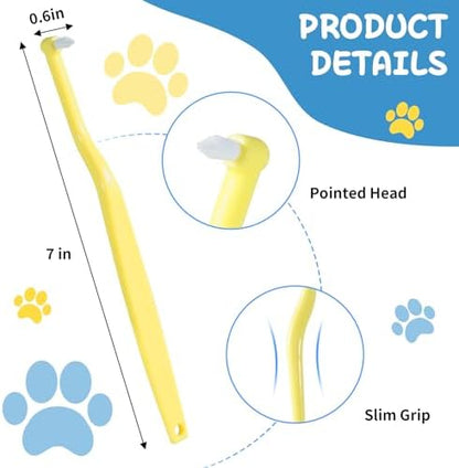 E.M&S.T by Emmeliestella Small Dog & Cat Toothbrush Horizontal Head, Cat Dental Care, Dog Tooth Brush, Oral Hygiene, Easy Handle, Deep Clean, Soft Bristles, Multi-Angle, Pointed Toothbrush, 3PCS - Image 6